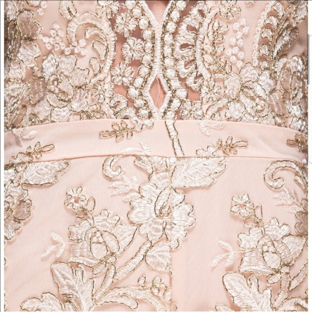Metallic Lace Cutout Scalloped Romper - Picture 6 of 7